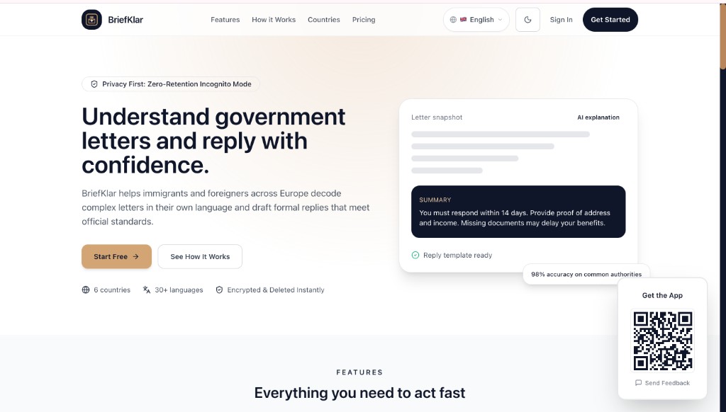 BriefKlar — understand official letters in your language