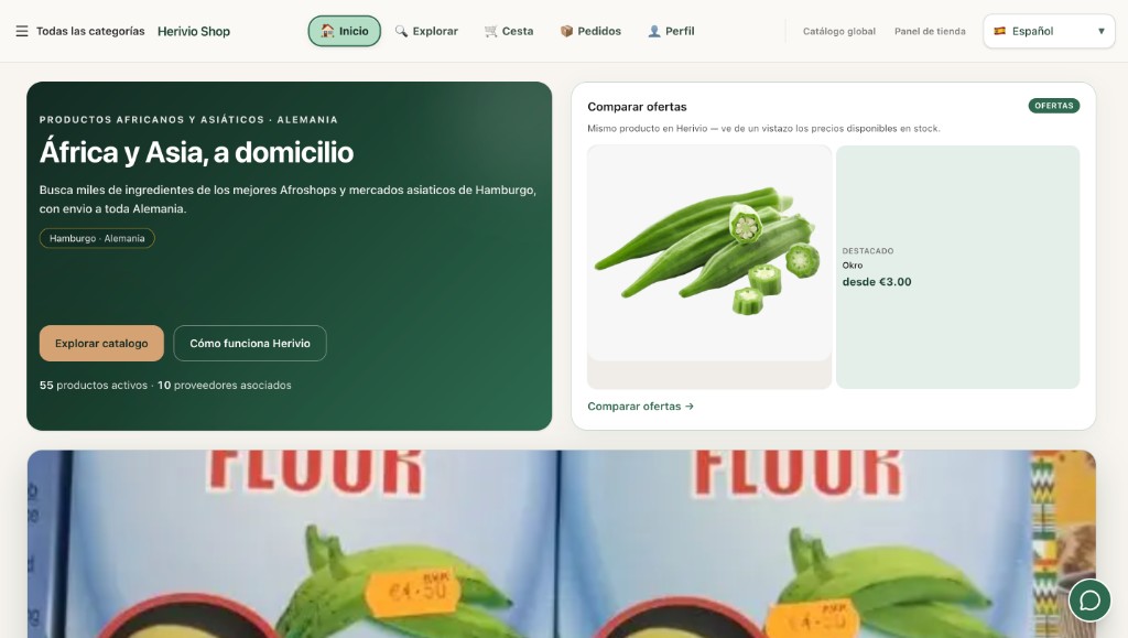 Herivio Shop — African and Asian groceries marketplace for Germany